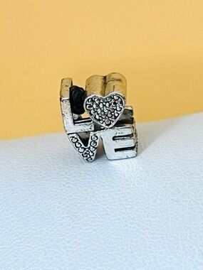 Silver plated LOVE bracelet charm